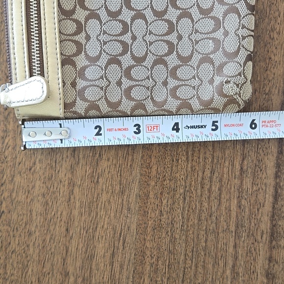 Coach Metalic Gold-Tone/ Brown Clutch - Picture 4 of 10